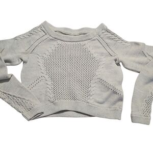 Light Gray Knit Openwork Women's Sweater